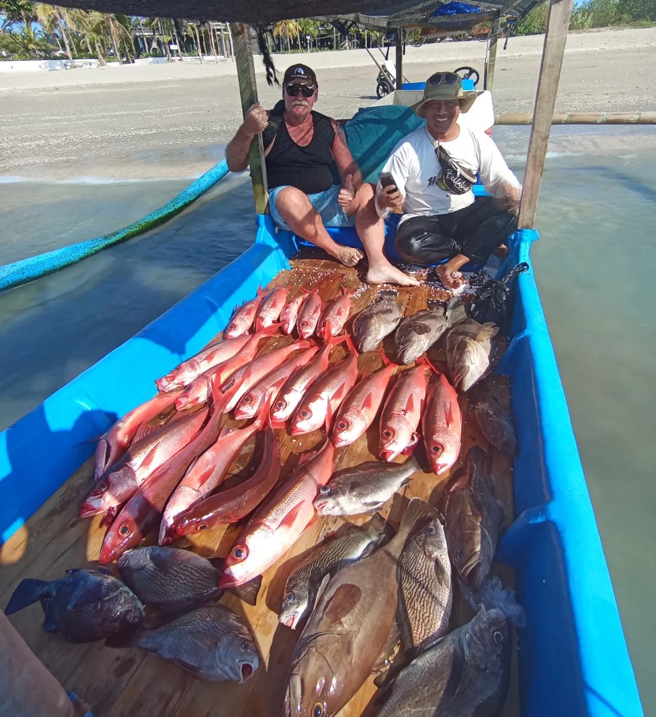 Boat full of red snapper — Boho Kink Konk fishing charter, Kuta Bali